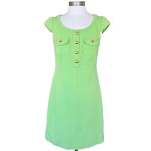 Kay Unger Cap Sleeve Reto Office Dress Size 8 Key Lime